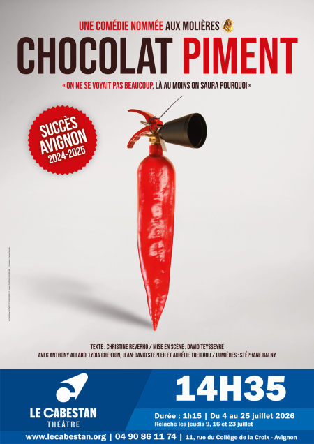 CHOCOLAT-PIMENT_AFFICHE_A2-AVIGNON-2026 Affiche du spectacle Chocolat Piment